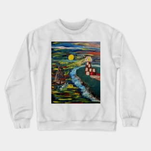 The guiding light from the lighthouse Crewneck Sweatshirt